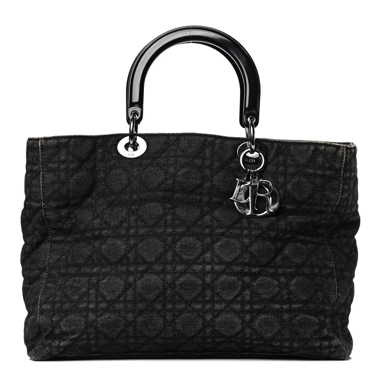 Christian Dior Denim Cannage Large Lady Dior Black 1 of 6