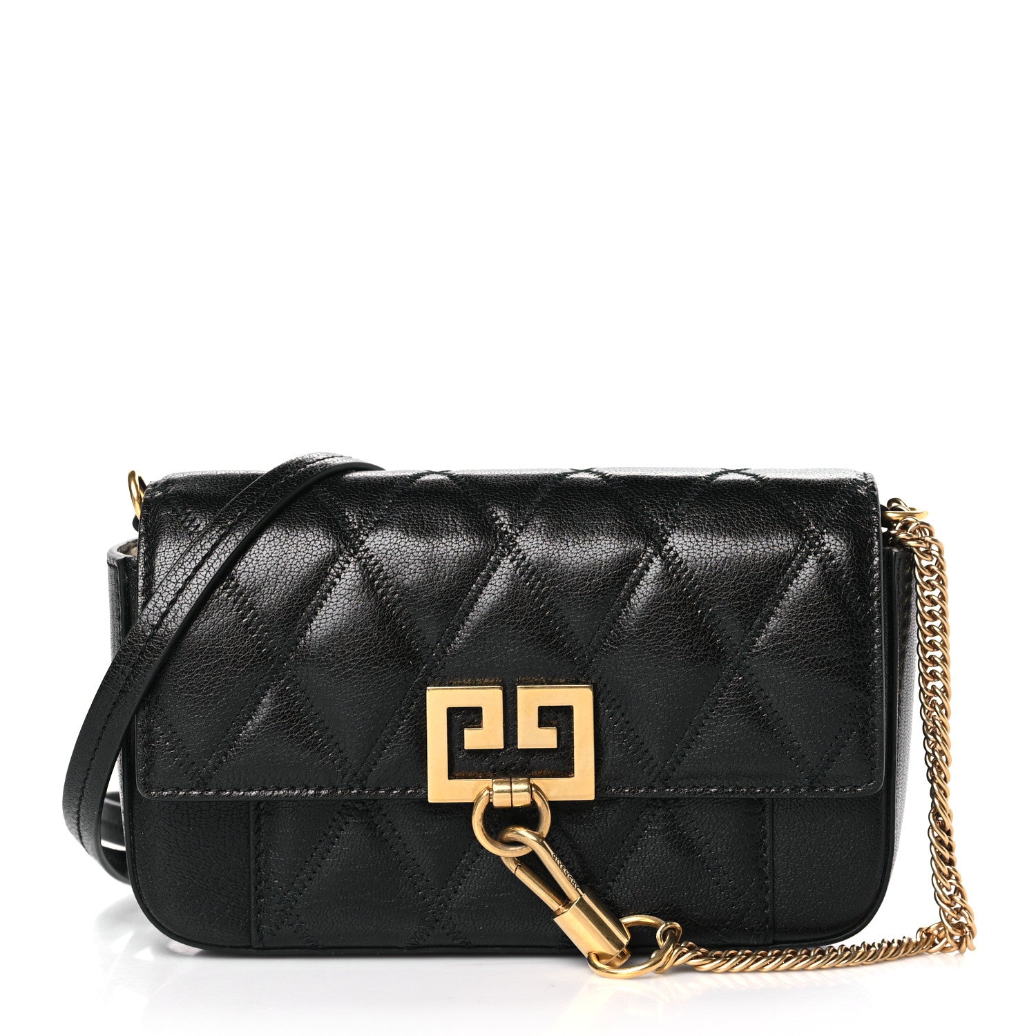 Givenchy Goatskin Quilted GV3 Mini Pocket Convertible Bag Black 1 of 9