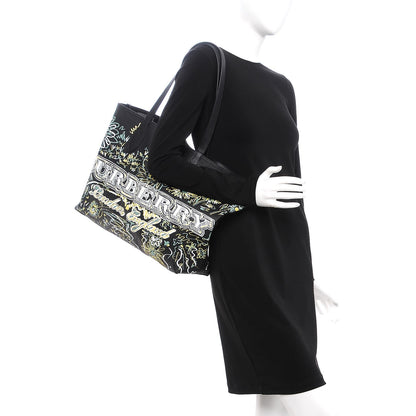 Burberry Coated Canvas Medium Reversible Doodle Tote Black 2 of 12