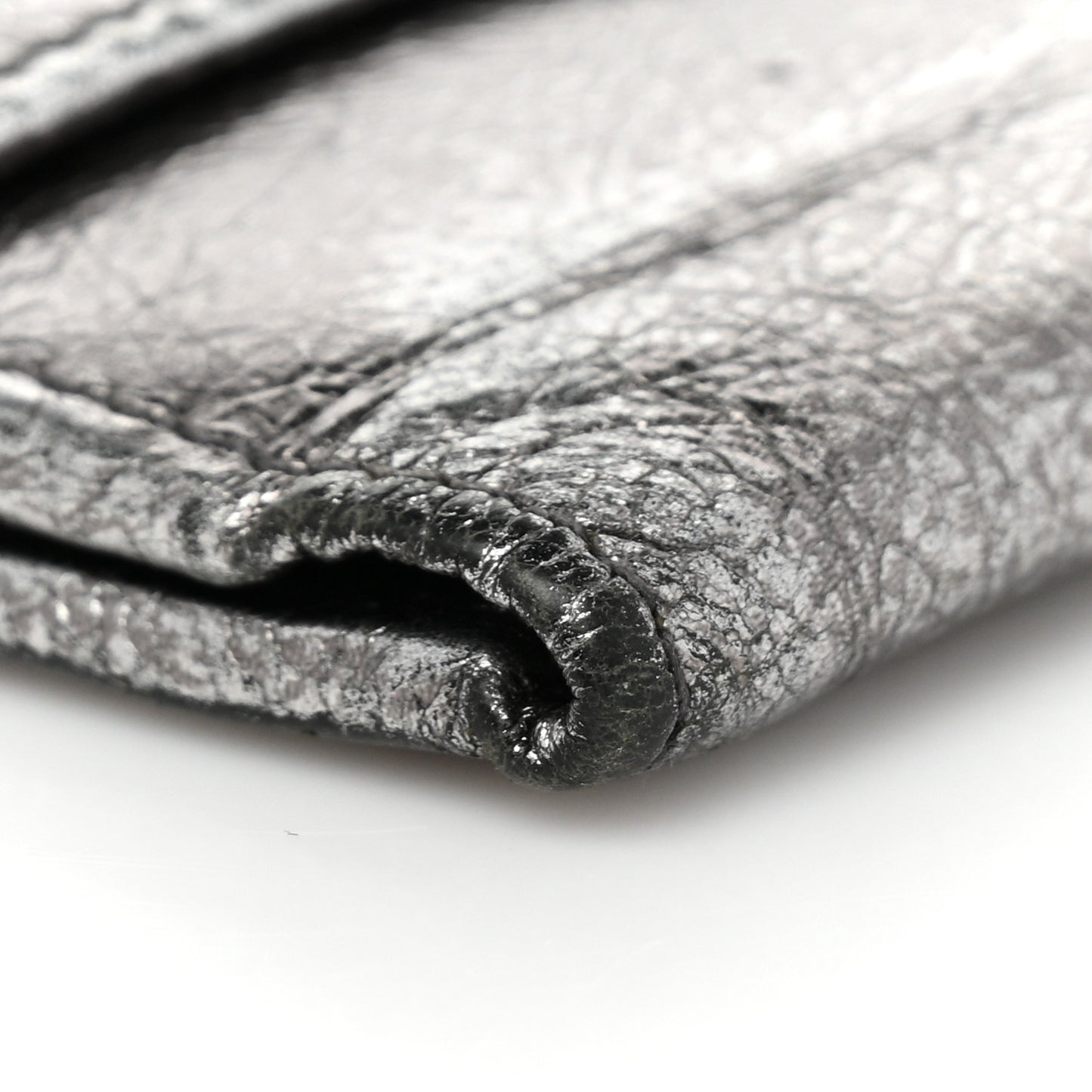 Metallic Goatskin Belle de Jour French Wallet Silver