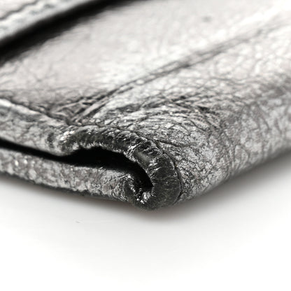 Saint Laurent Metallic Goatskin Belle de Jour French Wallet Silver 8 of 10