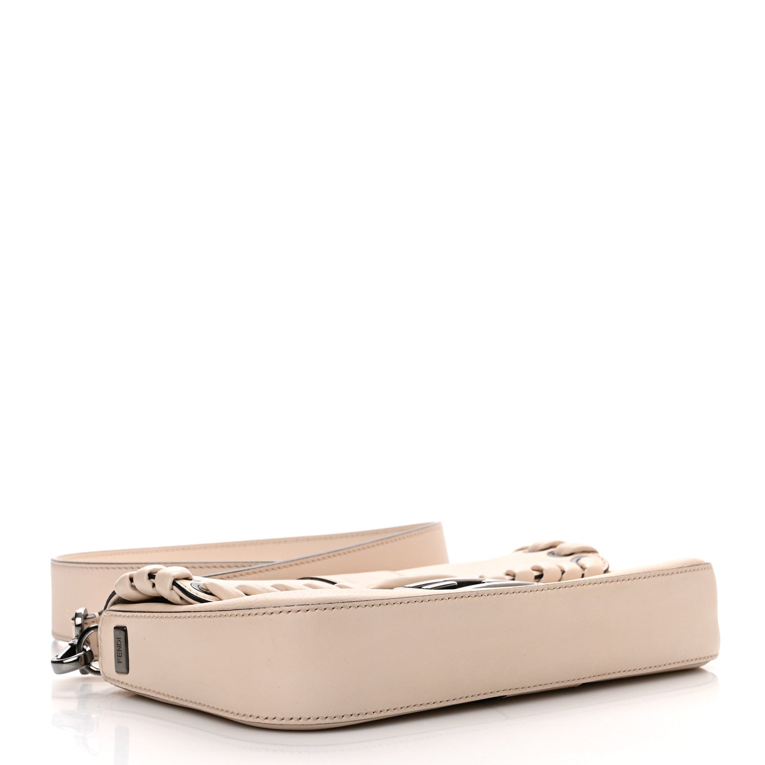 Fendi Vitello Dolce Lace Up Baguette Camelia 4 of 11
