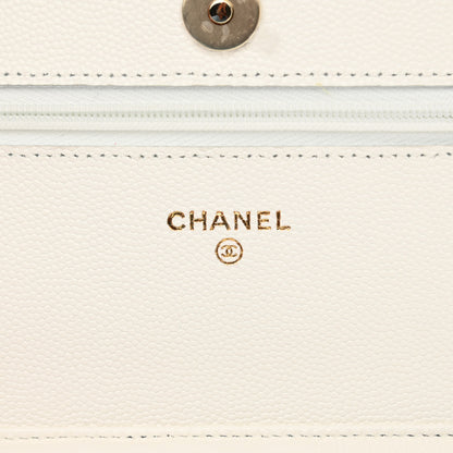 Chanel Caviar Quilted Wallet On Chain WOC White 6 of 12