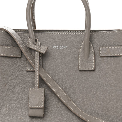 Saint Laurent Grained Calfskin Topstich Baby Sac De Jour Fog 7 of 20