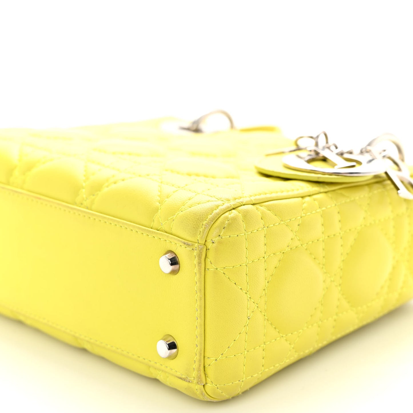 Lambskin Cannage Mini Lady Dior Yellow