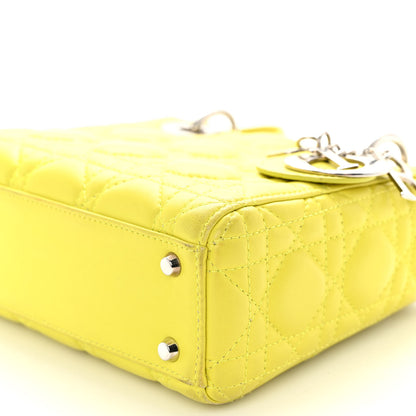 Christian Dior Lambskin Cannage Mini Lady Dior Yellow 9 of 10