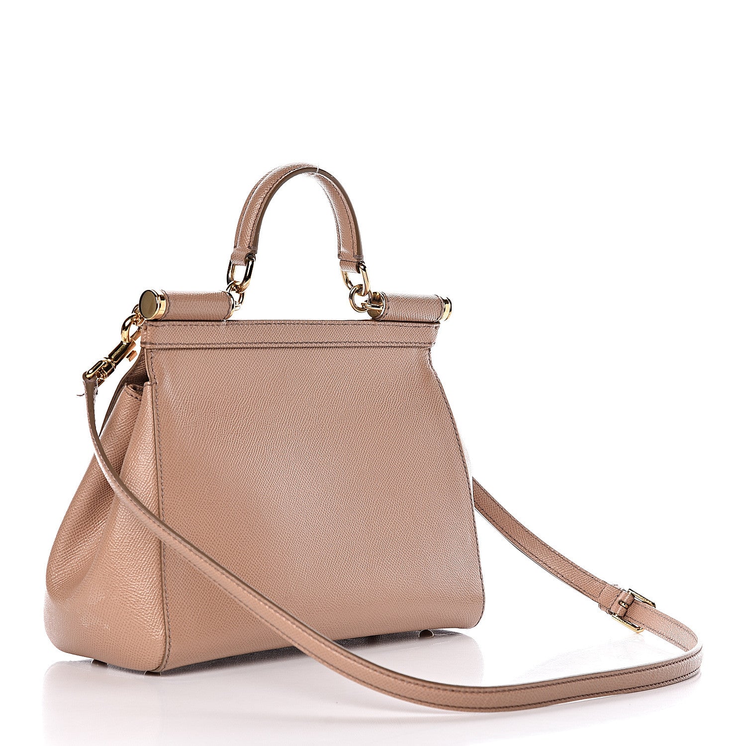 Dolce & Gabbana Dauphine Calfskin Medium Miss Sicily Satchel Tortora Sand 3 of 13
