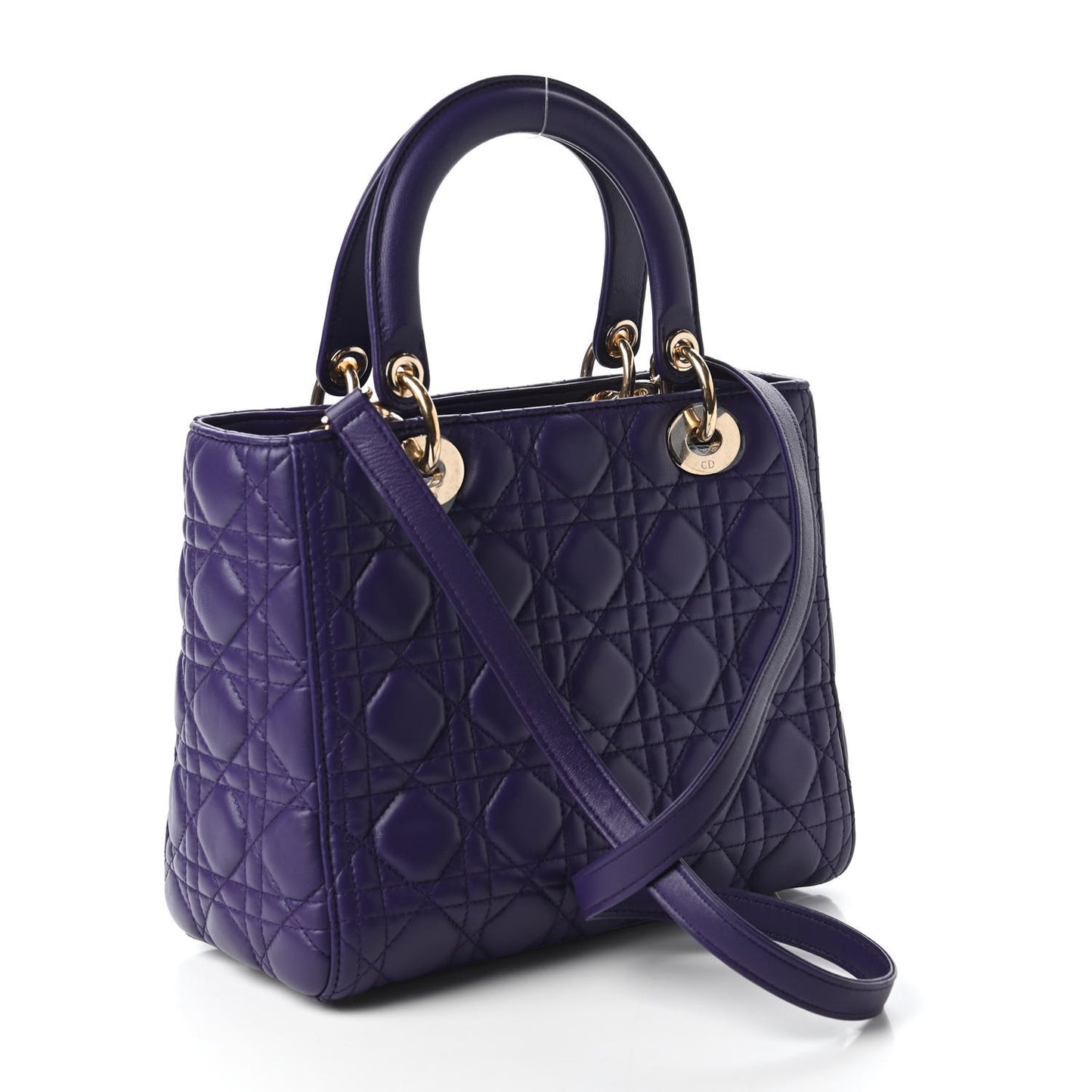 Lambskin Cannage Medium Lady Dior Purple
