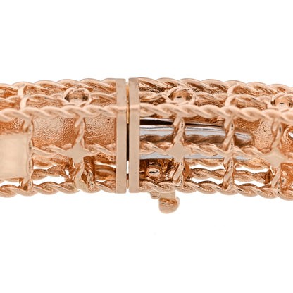 Roberto Coin 18K Rose Gold Diamond Princess Satin Fleur De Lis Bangle Bracelet 6 of 9