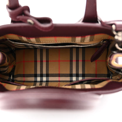 Burberry Grainy Calfskin House Check Small Banner Tote Mahogany Red 5 of 12
