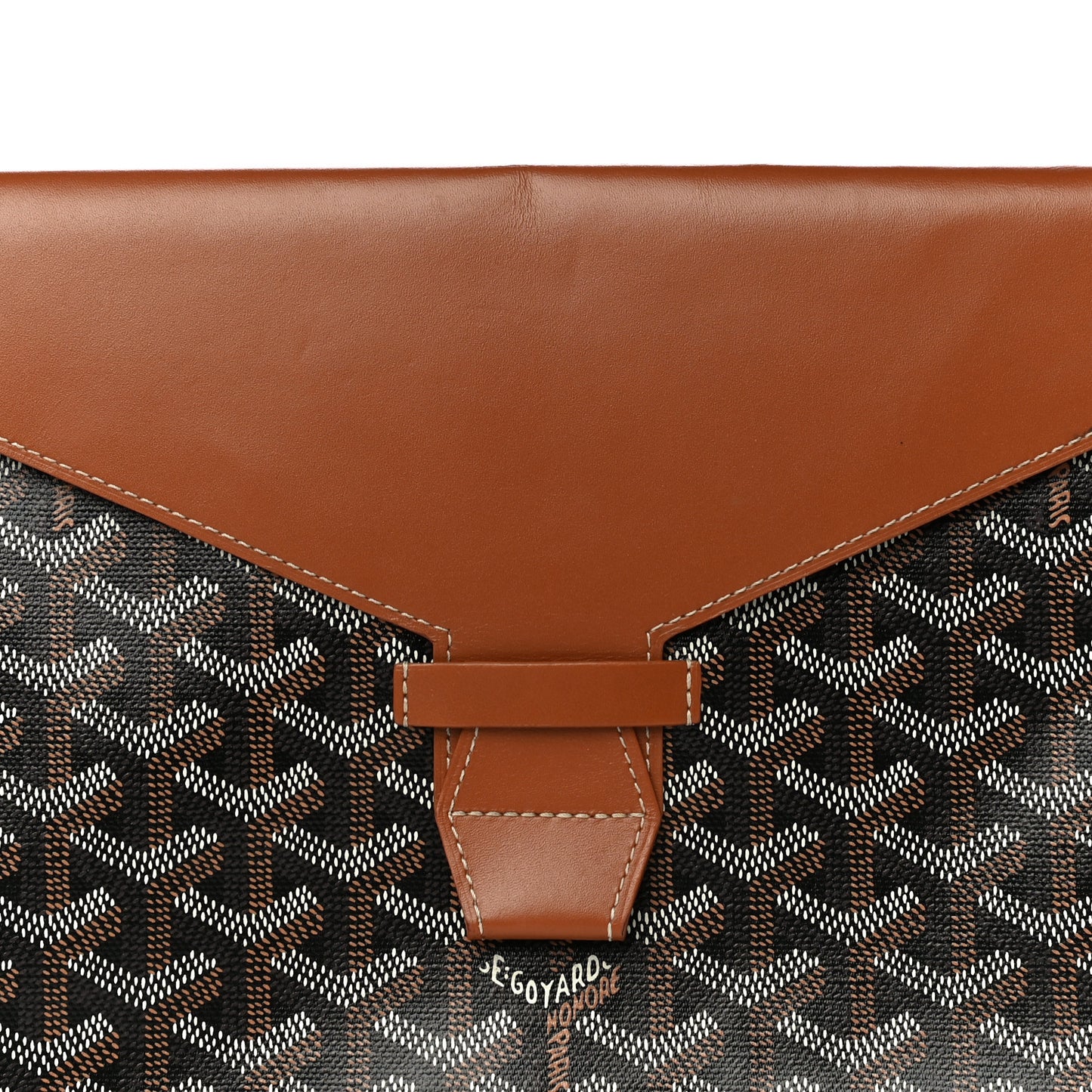 Goyardine Commando Envelope 2 Flat Large Pouch Black Gold