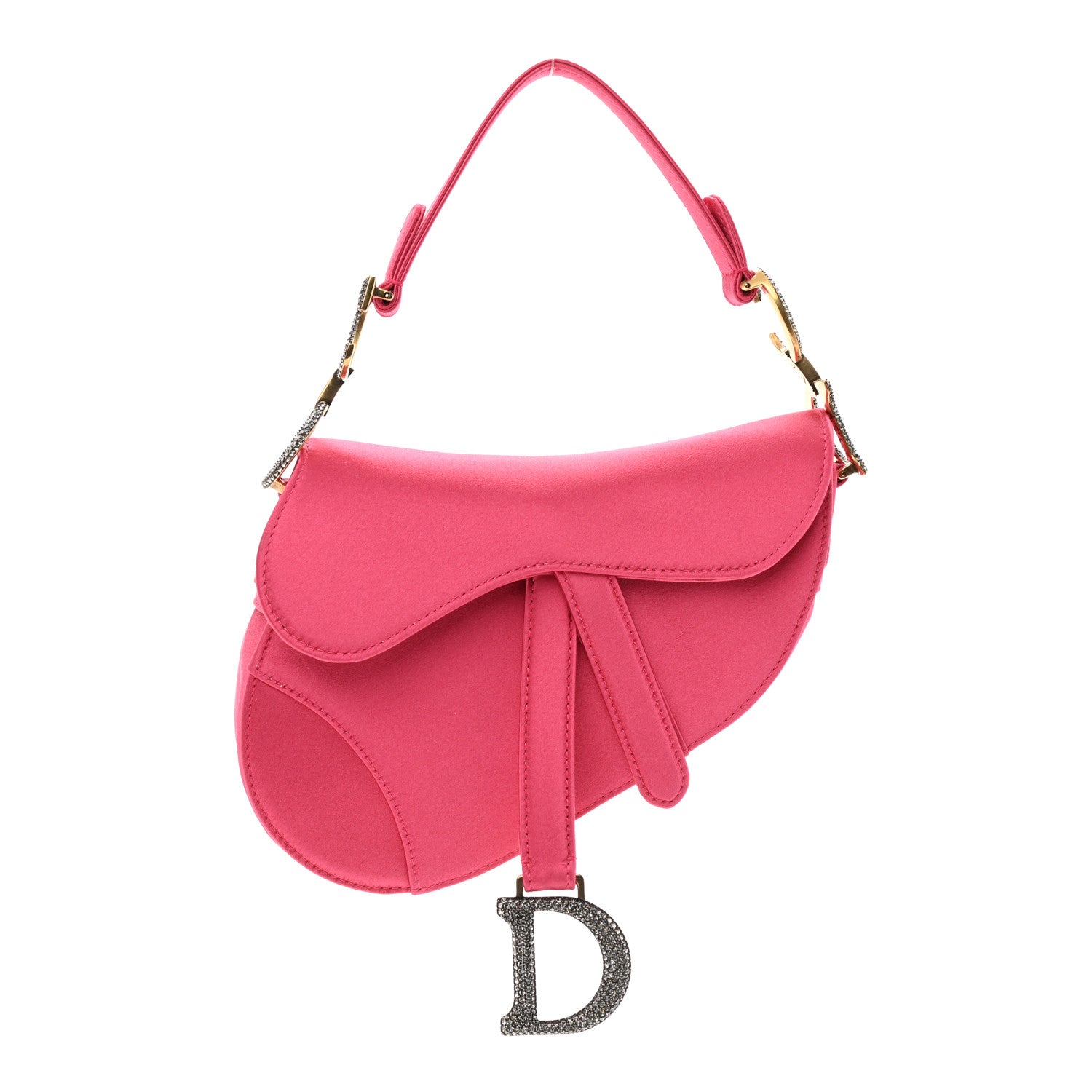 Christian Dior Satin Crystal Mini Saddle Bag Light Shock 1 of 9