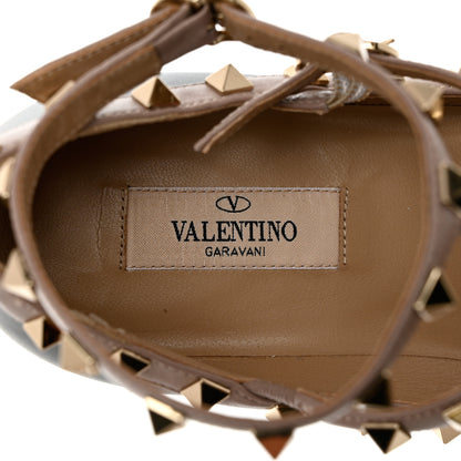 Valentino Garavani Calfskin Nappa Rockstud Cage Ballerina Flats 38 Black Poudre 7 of 11