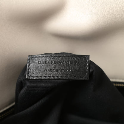 Saint Laurent Lambskin Matelasse Monogram Medium Niki Chain Satchel Dark Beige 7 of 10
