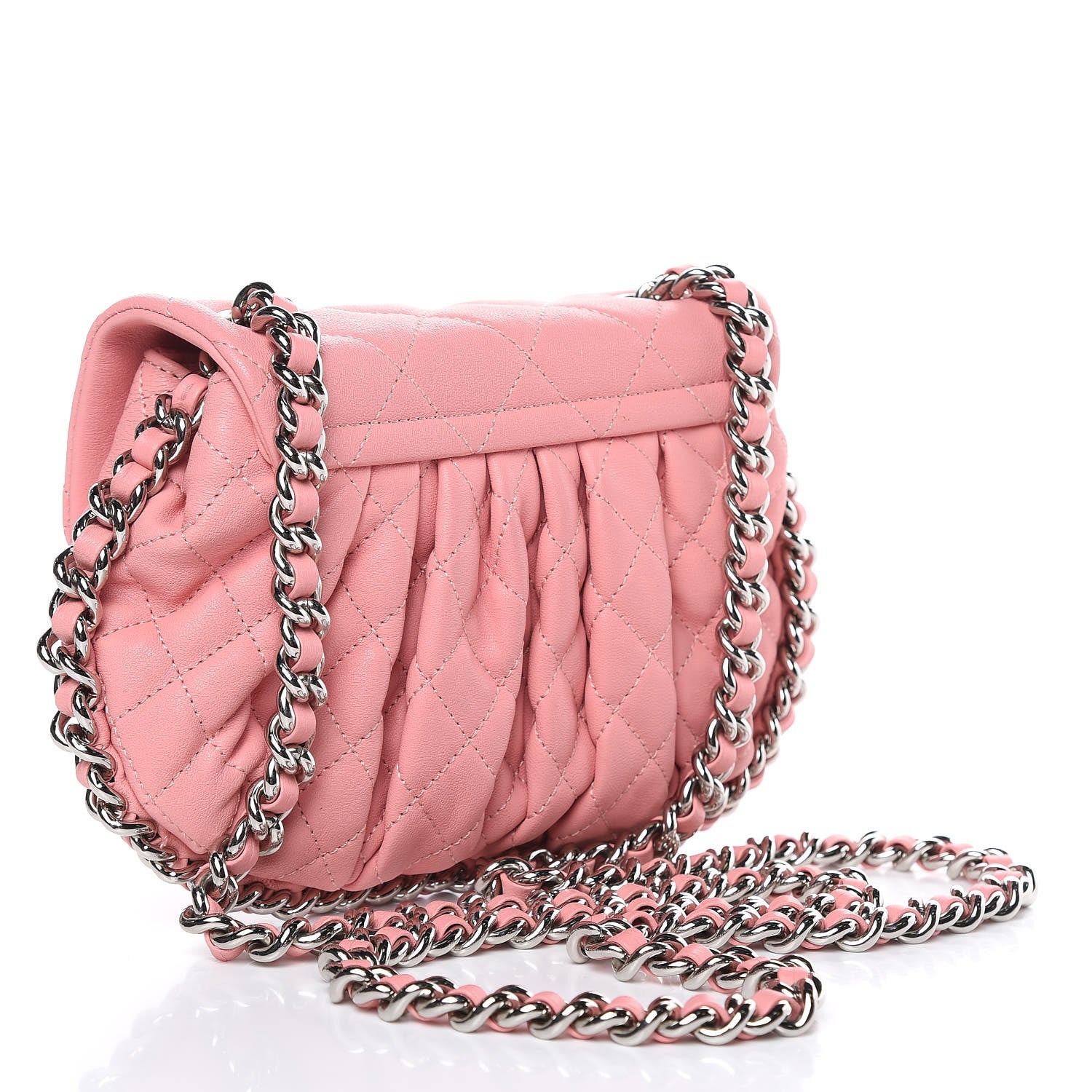 Chanel Washed Lambskin Quilted Mini Chain Around Messenger Pink 3 of 8