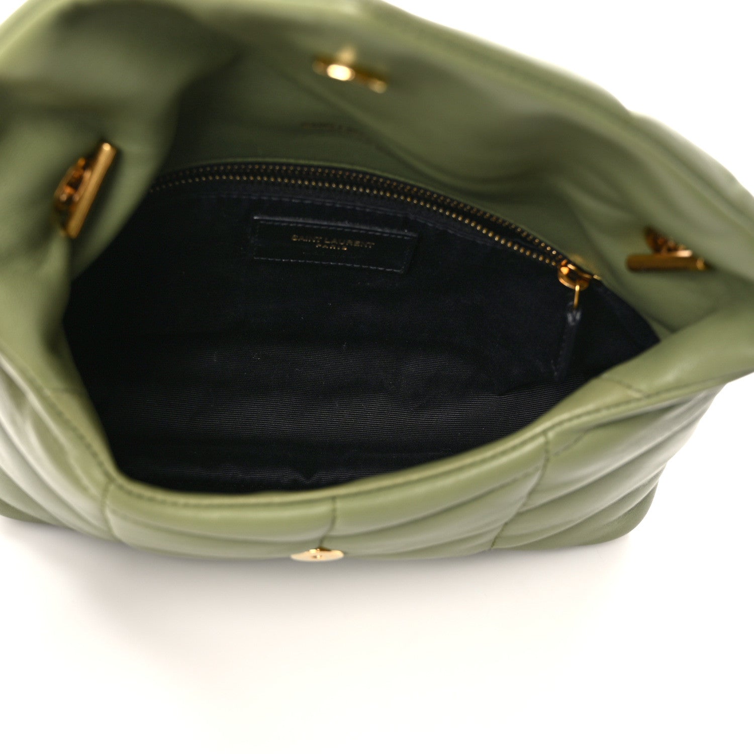 Saint Laurent Lambskin Quilted Toy Loulou Puffer Monogram Chain Satchel Light Pistache 5 of 12