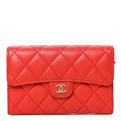 Chanel Caviar Quilted Medium Flap Wallet Red 1 of 7