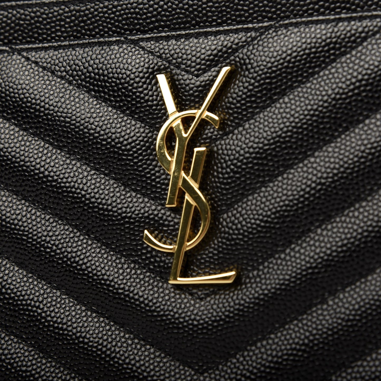 Grain De Poudre Chevron Monogram Bill Pouch Black