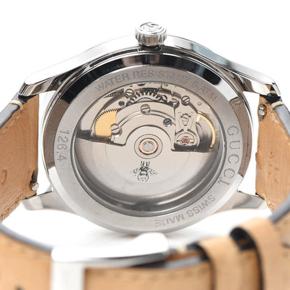Gucci Stainless Steel Ostrich Mother of Pearl 38mm G-Timeless Cat Automatic Watch 4 of 5