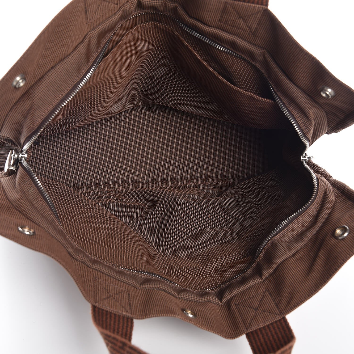 Hermes Canvas Herline MM Tote Brown 5 of 10