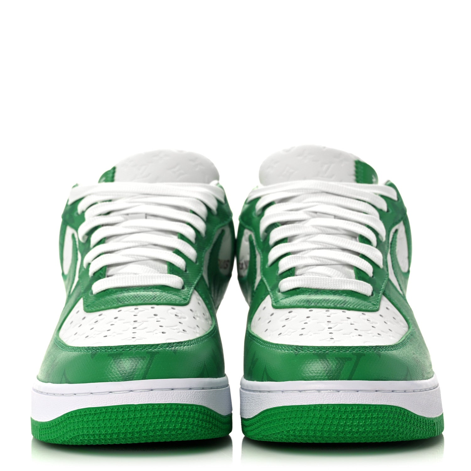Louis Vuitton X NIKE AIR FORCE 1 Calfskin Monogram Mens Low Top Sneakers 8.5 Green 2 of 14