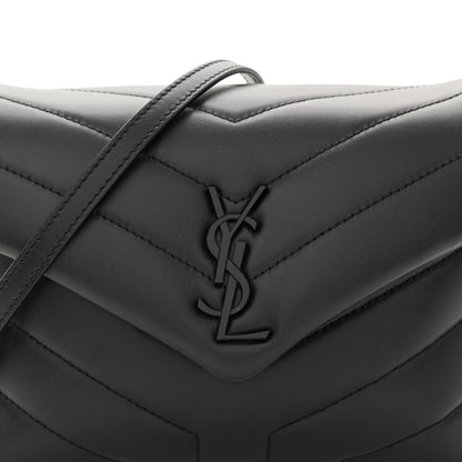 Saint Laurent Calfskin Y Quilted Monogram Monochrome Toy Loulou Crossbody Bag Black 8 of 11