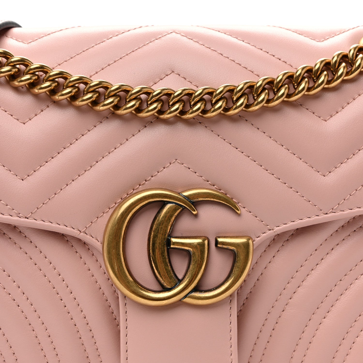 Gucci Calfskin Matelasse Small GG Marmont Shoulder Bag  Perfect Pink 8 of 10