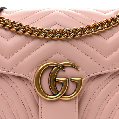 Gucci Calfskin Matelasse Small GG Marmont Shoulder Bag  Perfect Pink 8 of 10