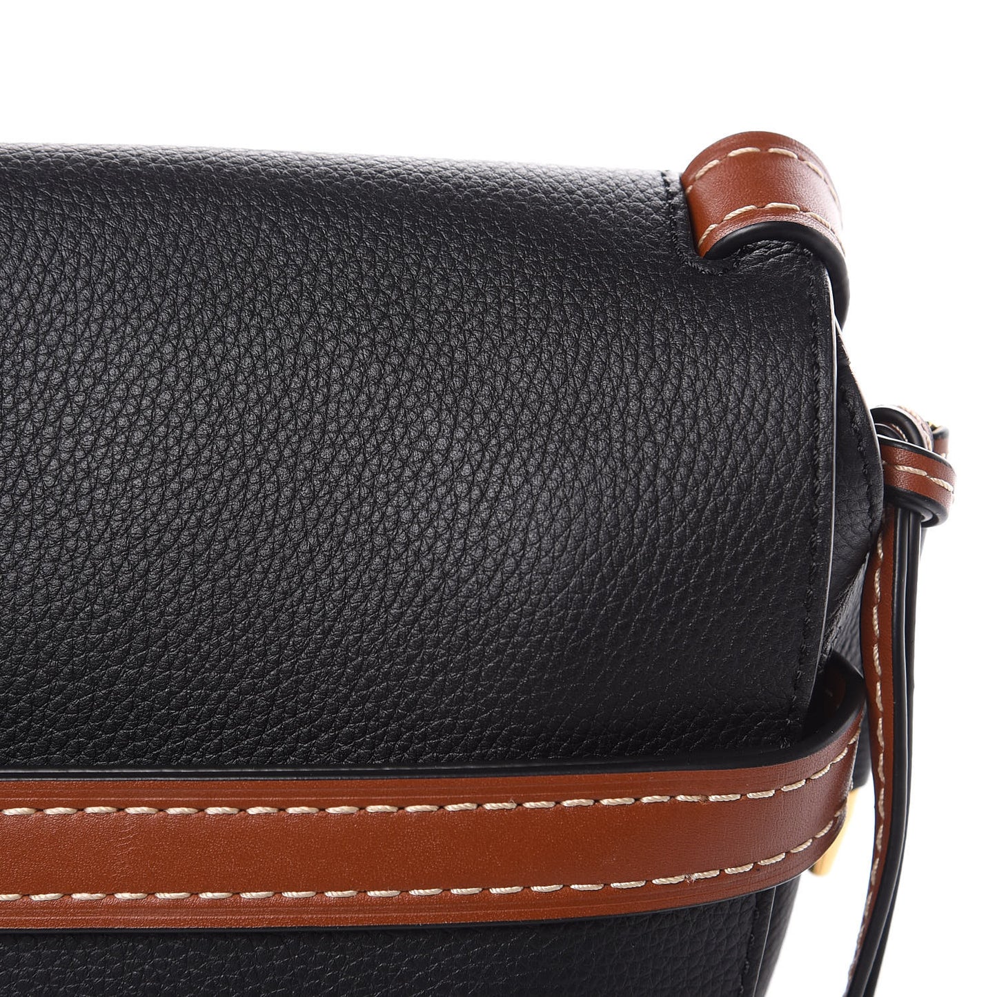 Grained Calfskin Small Gate Crossbody Bag Pecan Black