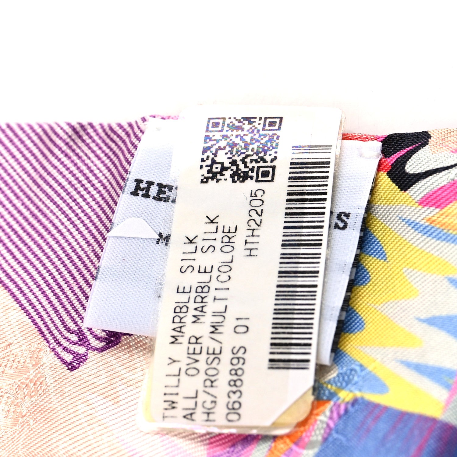 Hermes Silk All Over Marble Silk Twilly Rose Multicolor Ocre 3 of 4