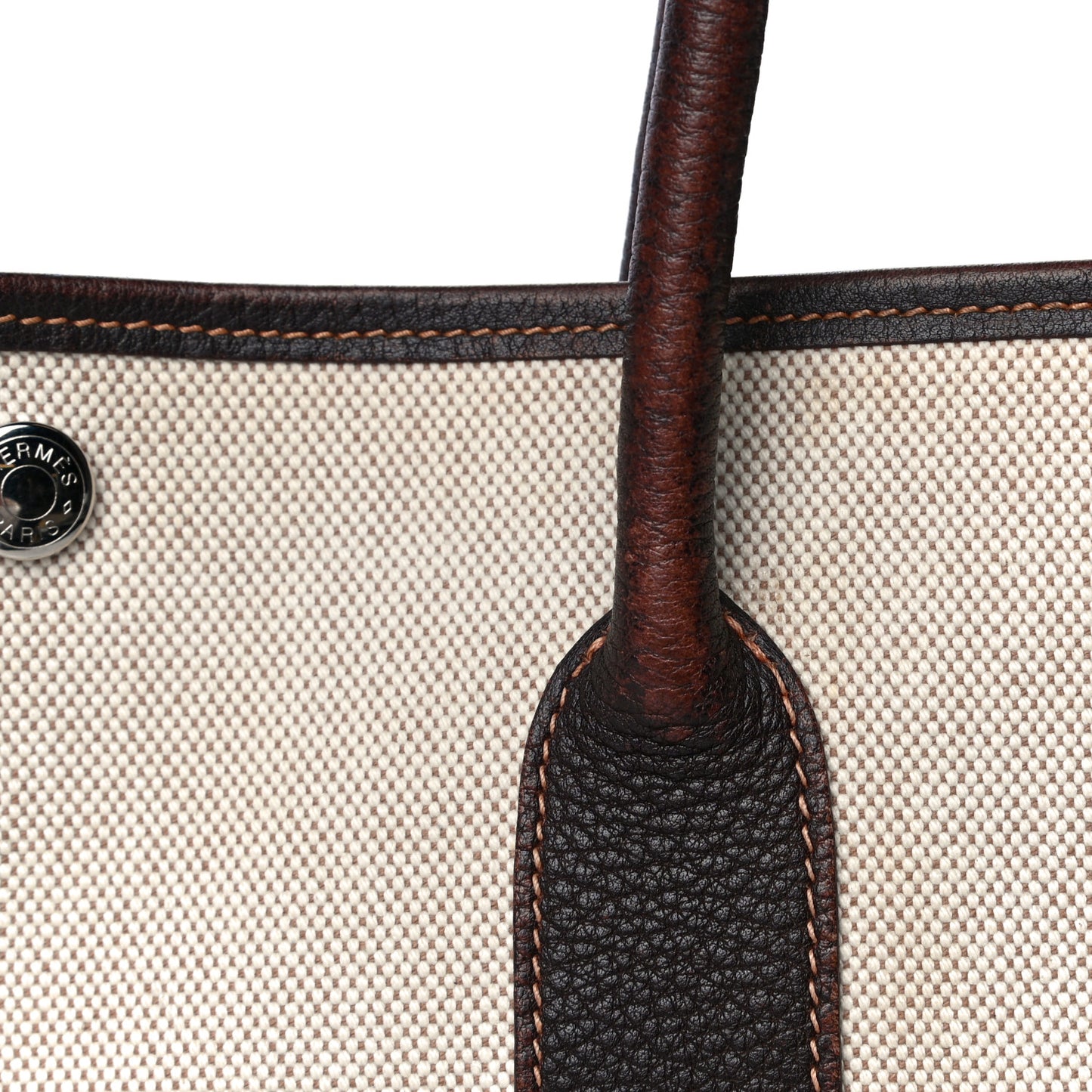 Buffle Sindhu Toile Garden Party 36 MM Tote Marron Fonce