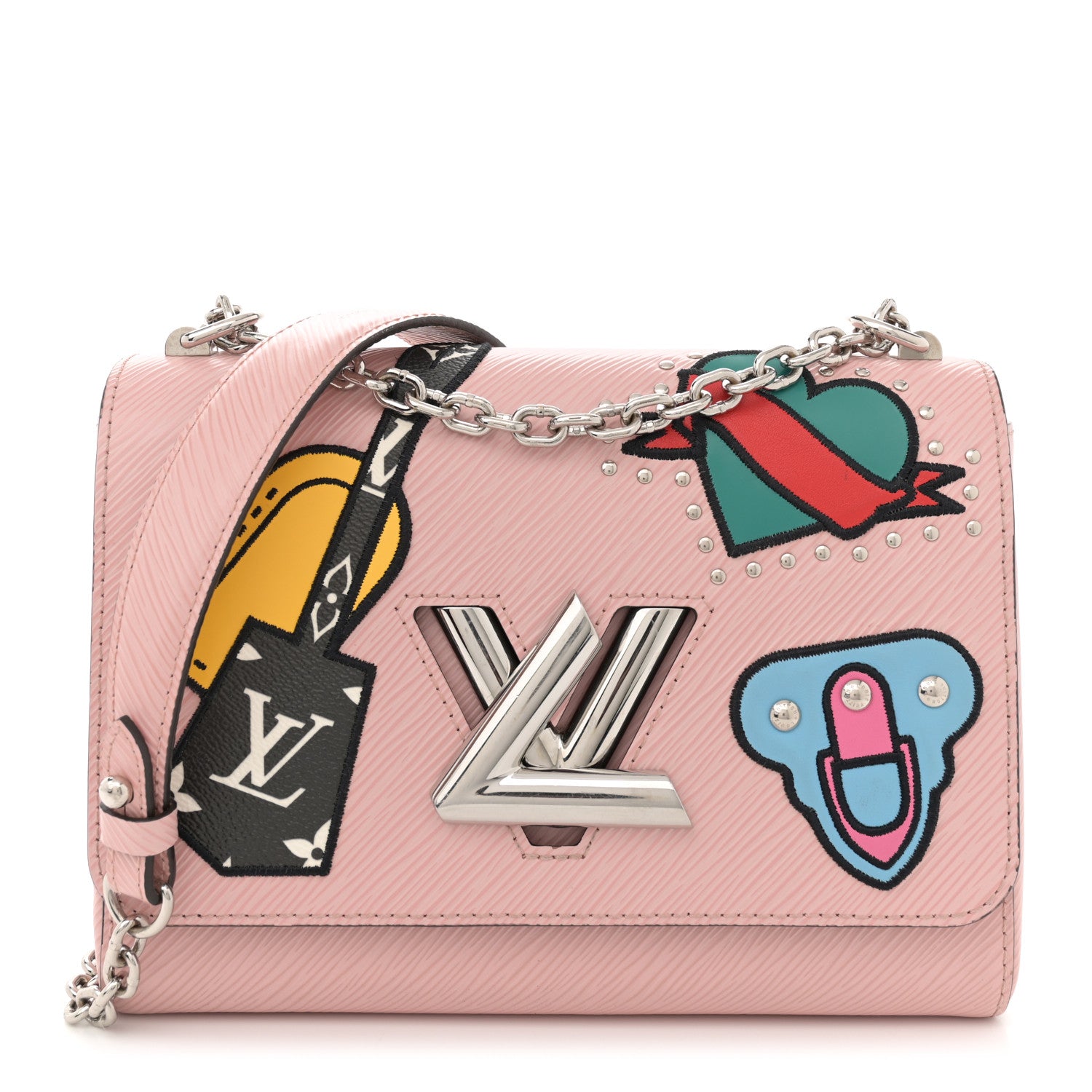 Louis Vuitton Epi Travel Stickers Twist Shoulder Bag MM Rose Ballerine 1 of 11