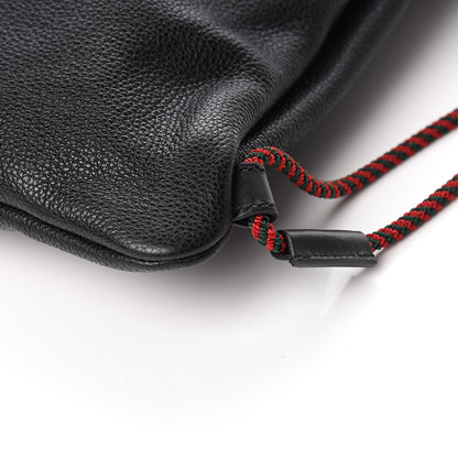 Gucci Calfskin Logo Drawstring Backpack Black 7 of 11