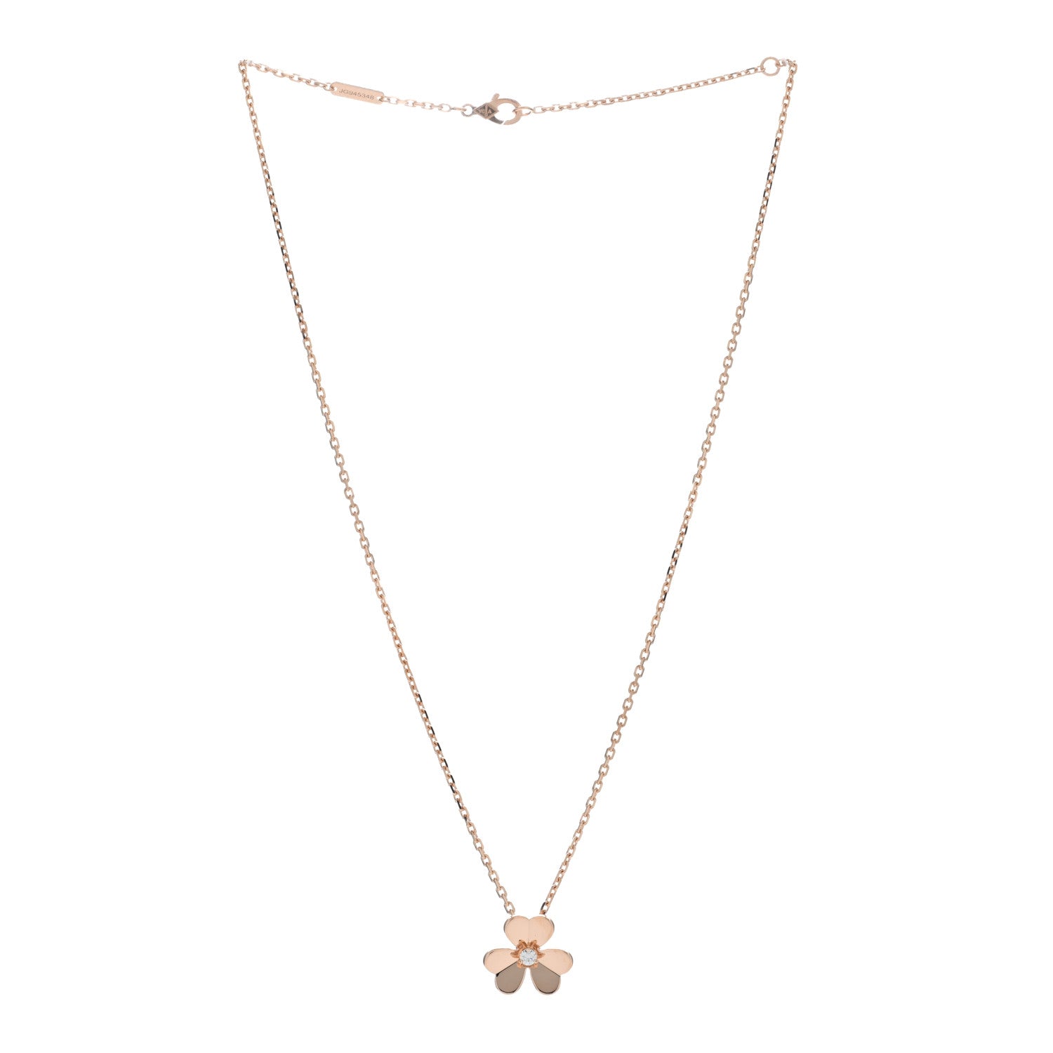 Van Cleef & Arpels 18K Rose Gold Diamond Small Frivole Pendant Necklace 2 of 5