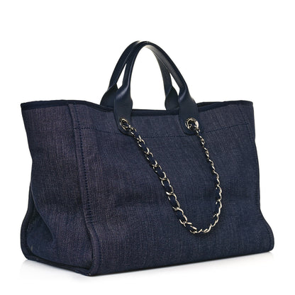 Chanel Denim Medium Deauville Tote Blue Orange 3 of 17