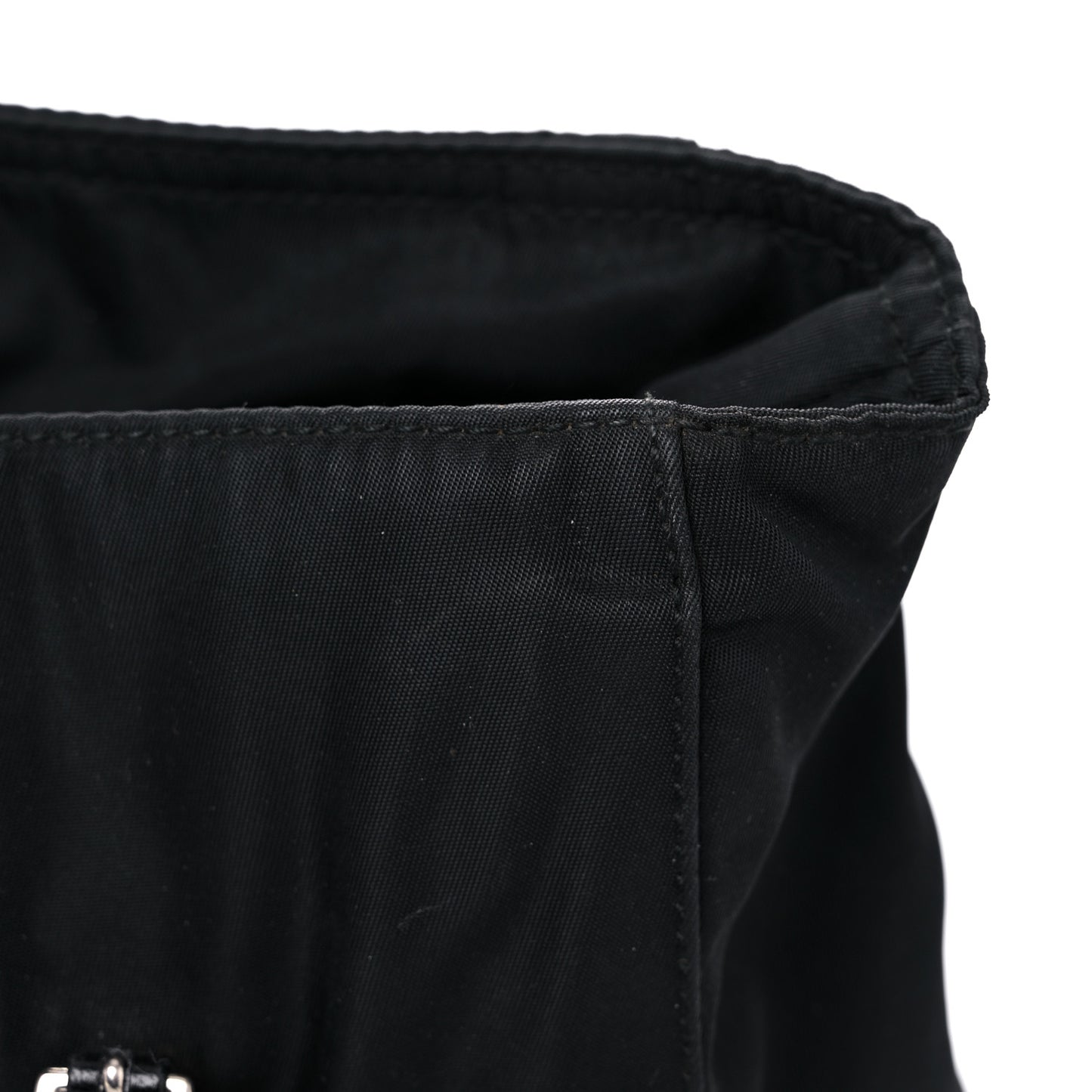 Nylon Tessuto Acciaio Chain Shoulder Bag Black