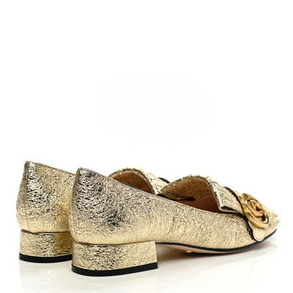 Gucci Galassia GG Marmont Fringe 25mm Loafer Pumps 35.5 Platino 4 of 8