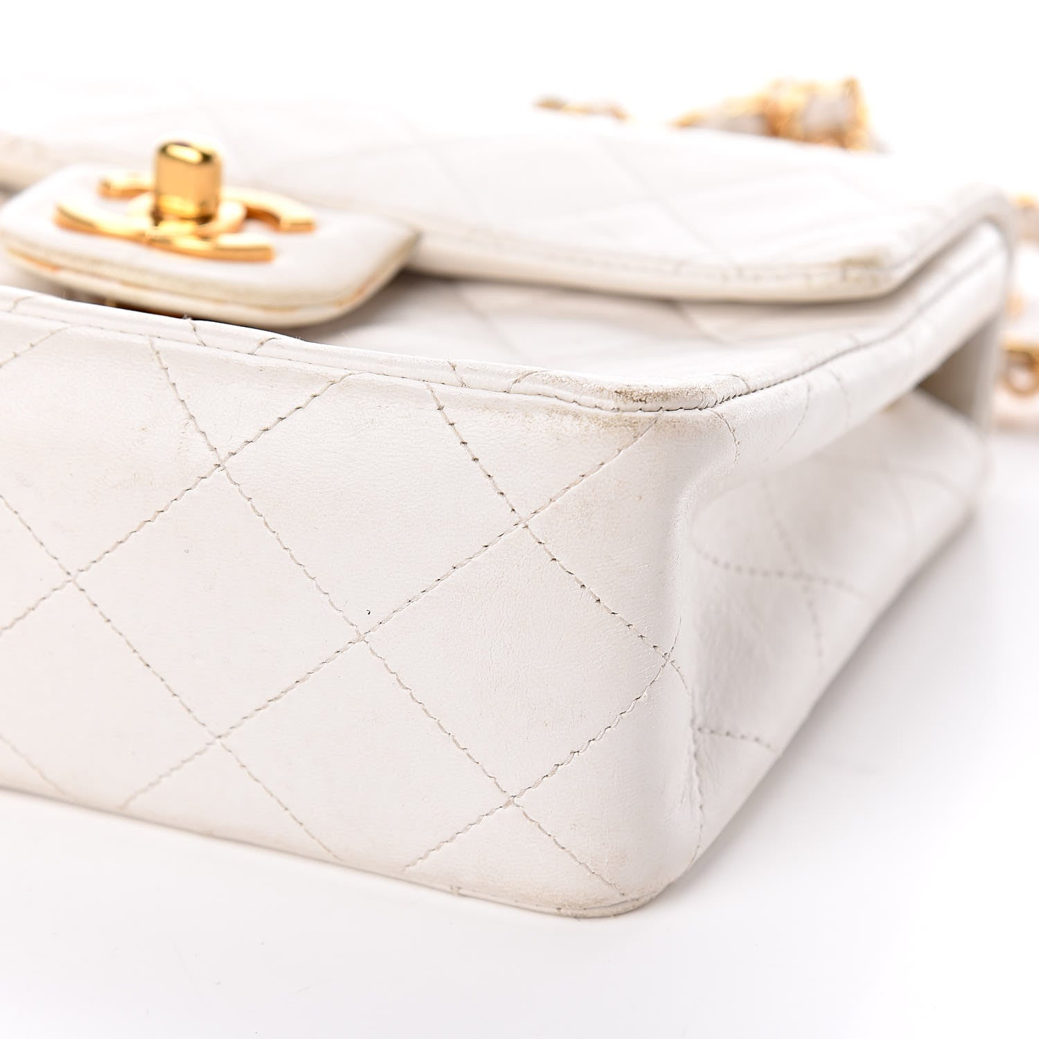 Chanel Lambskin Quilted Mini Square Flap White 18 of 18