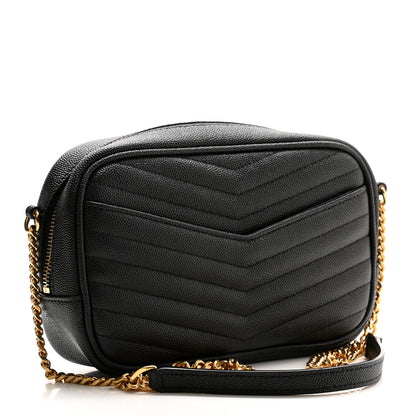 Saint Laurent Grain De Poudre Matelasse Monogram Mini Lou Camera Bag Black 3 of 11