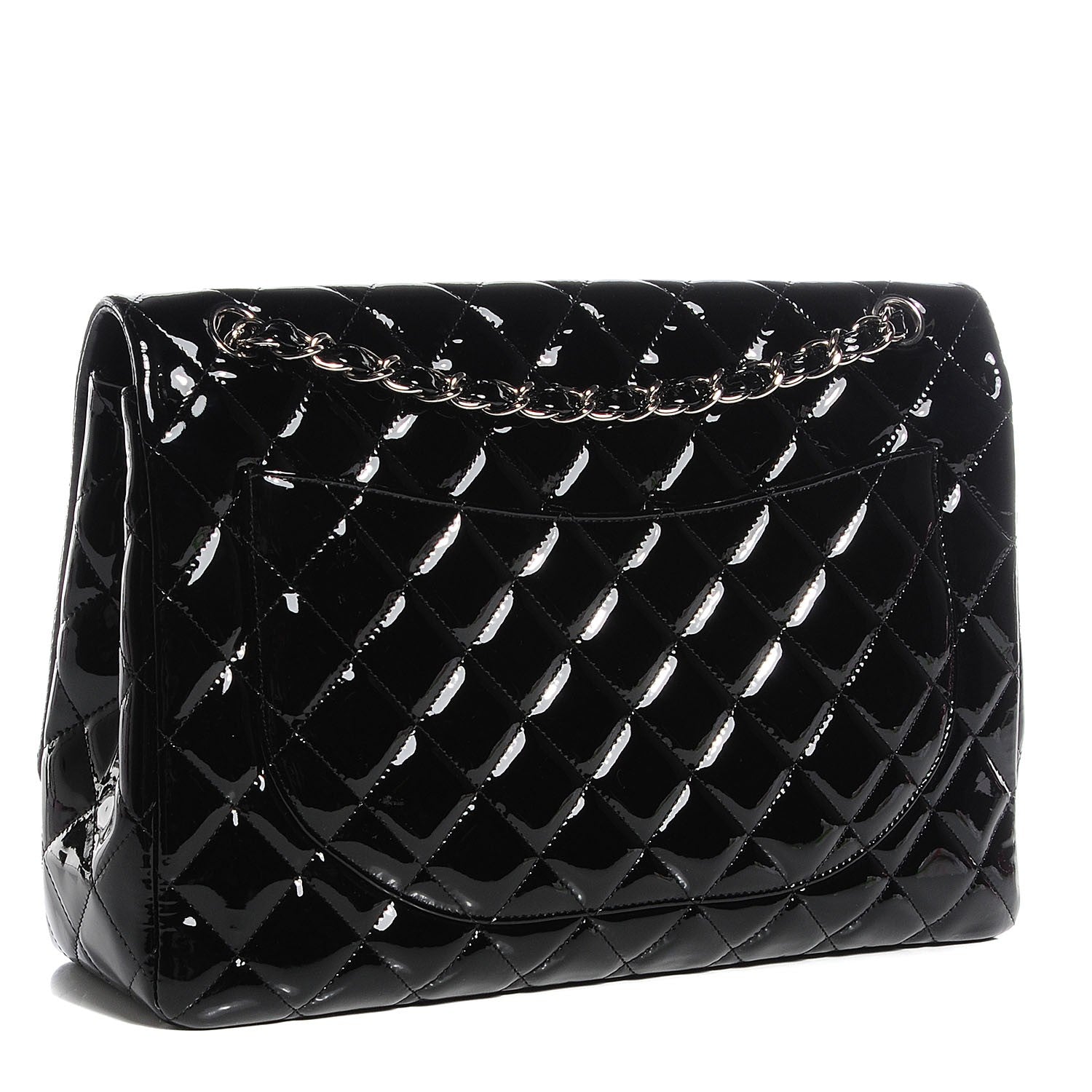 Chanel Patent Quilted Maxi Single Flap Black 3 of 8