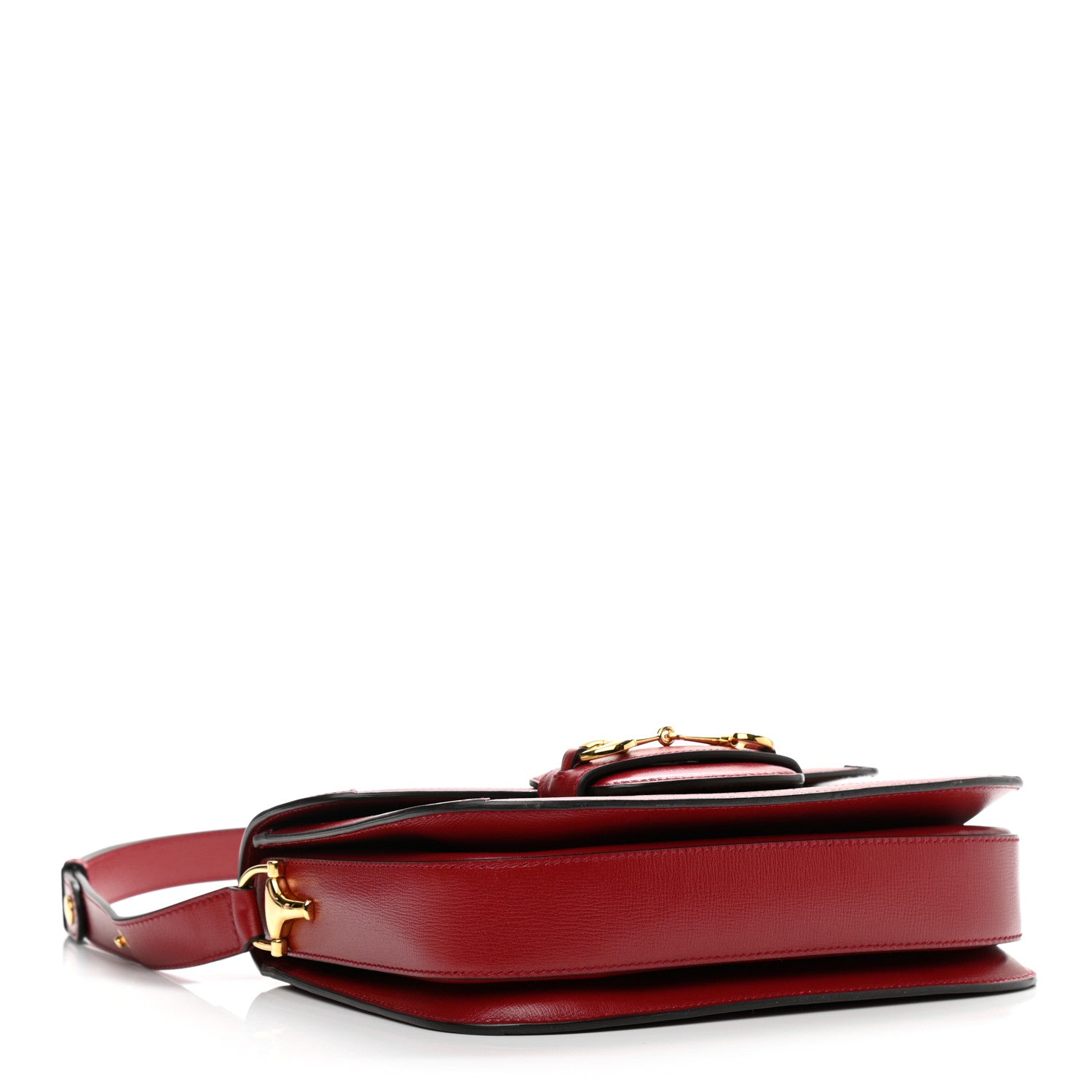 Gucci GG Supreme Monogram Azalea Calfskin Horsebit 1955 Shoulder Bag Beige Ebony New Cherry Red 4 of 15