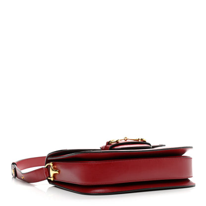 Gucci GG Supreme Monogram Azalea Calfskin Horsebit 1955 Shoulder Bag Beige Ebony New Cherry Red 4 of 15