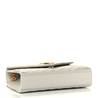 Saint Laurent Grain De Poudre Textured Mixed Matelasse Medium Triquilt Monogram Satchel Crema Soft 4 of 11