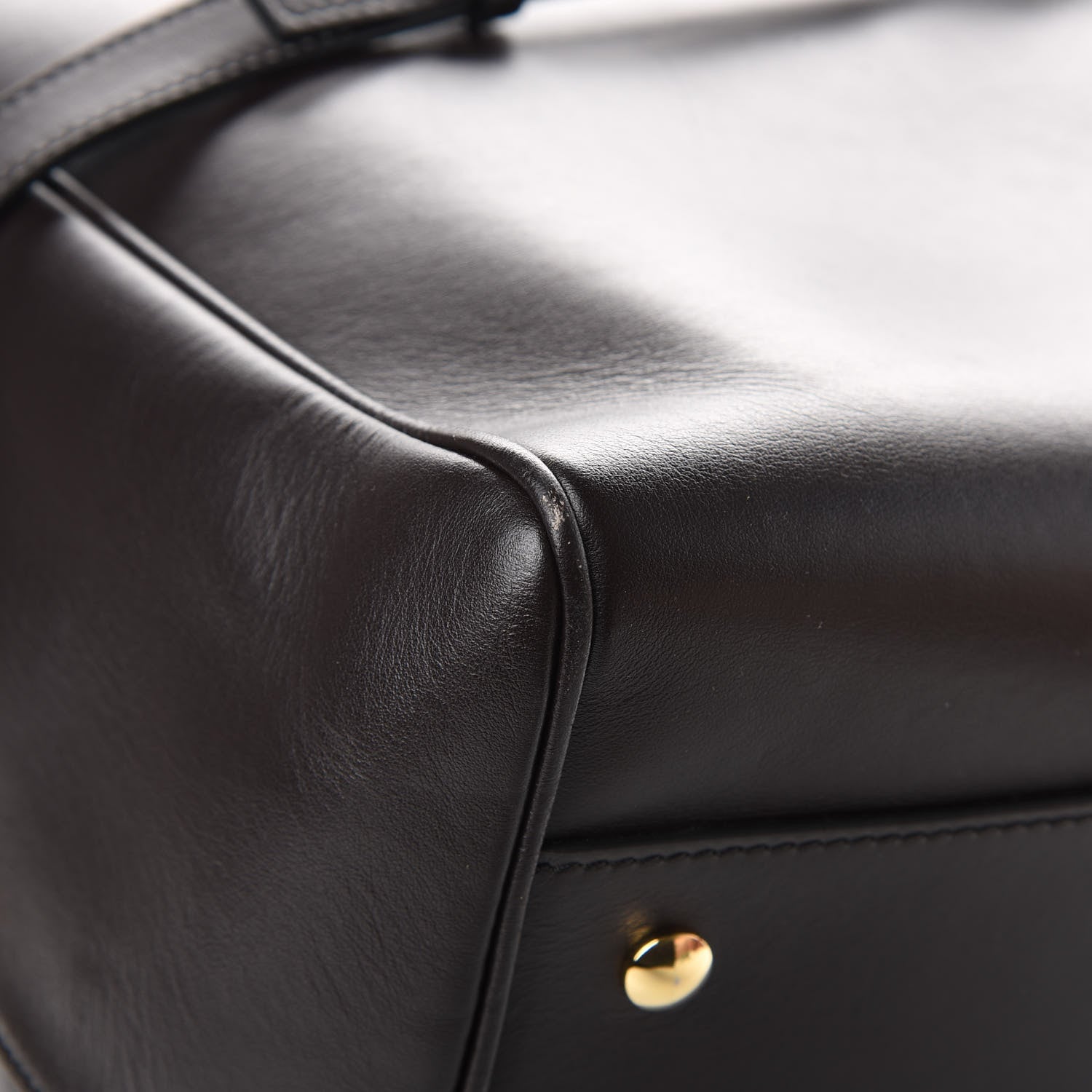 Burberry Smooth Calfskin Medium Cube Bowling Bag Dark Brown 12 of 14