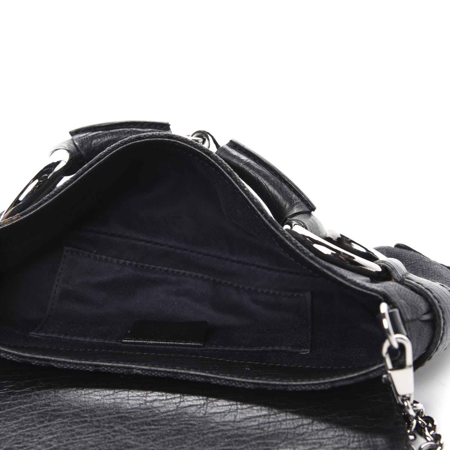 Gucci Monogram Horsebit Chain Clutch Black 5 of 10