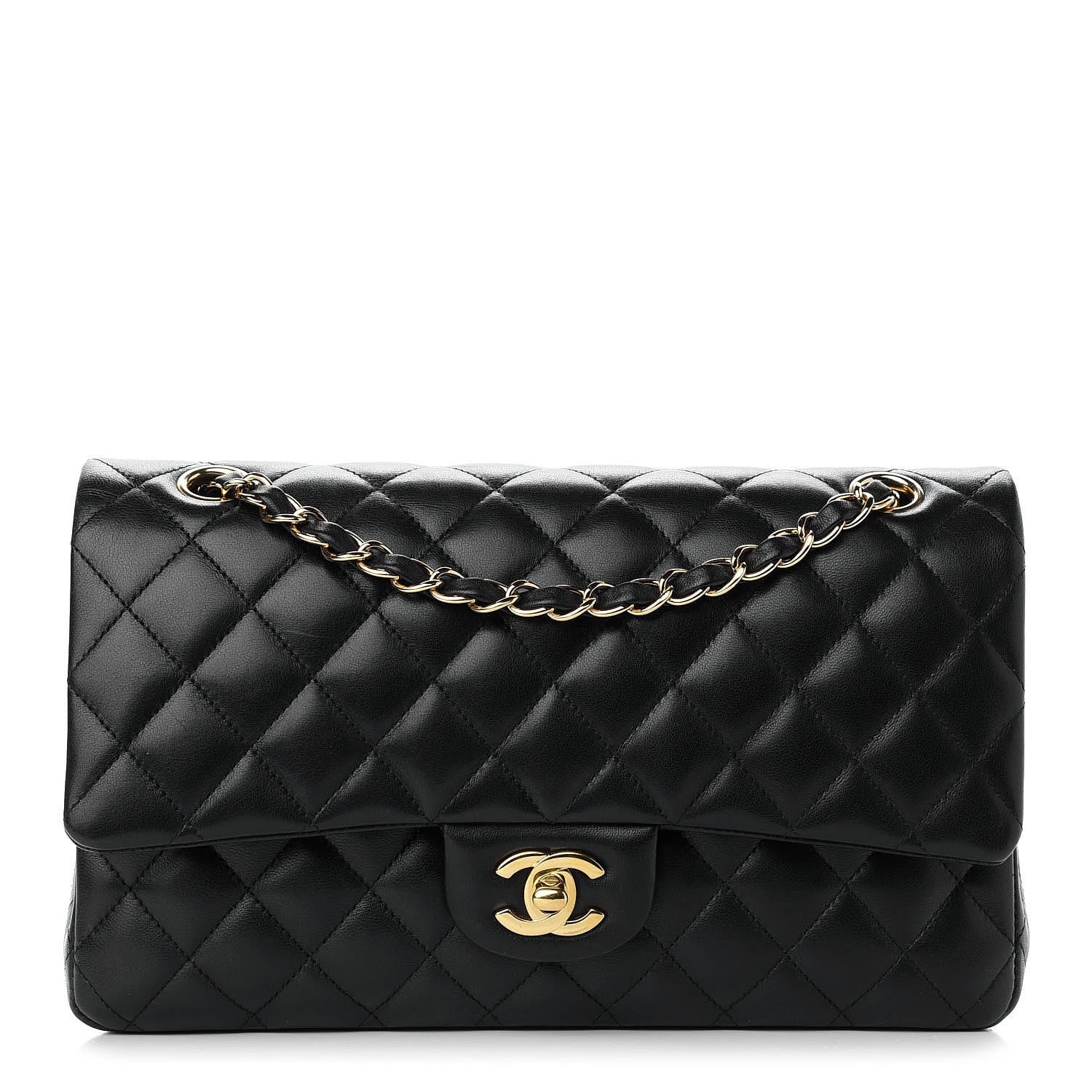 Chanel Lambskin Quilted Medium Double Flap Black 1 of 12