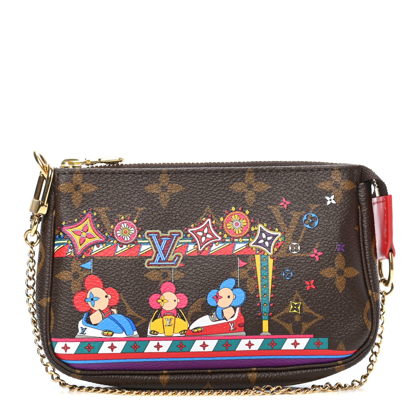 Monogram 2020 Christmas Animation Bumper Cars Mini Pochette Accessories Coquelicot