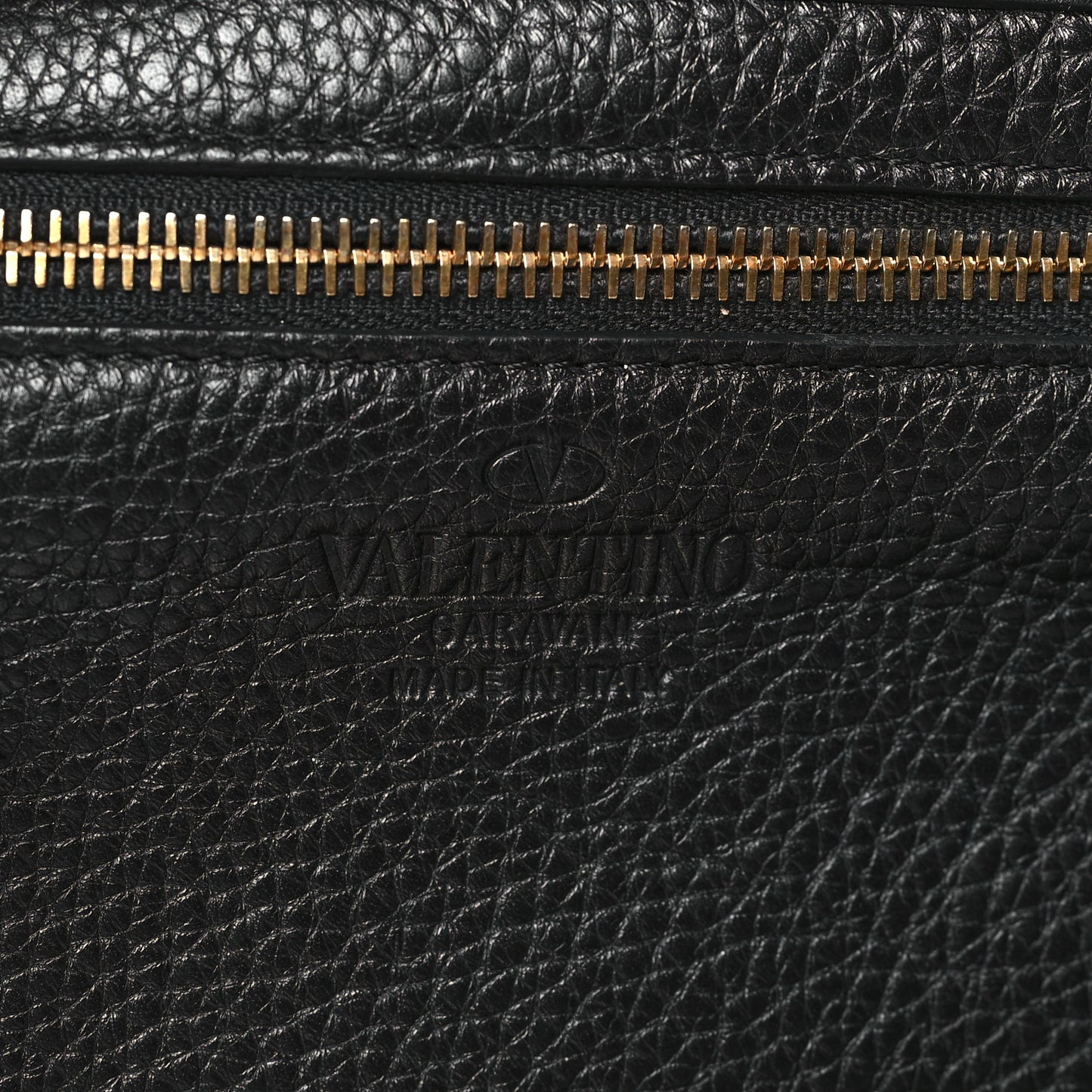 Grained Calfskin Small Rockstud Tote Black