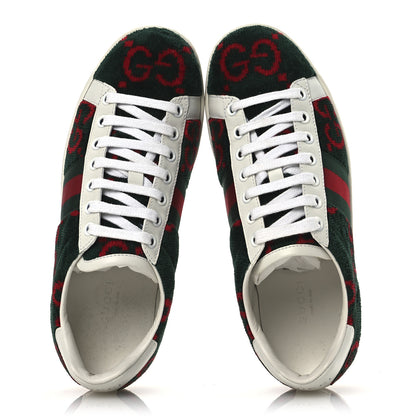 Gucci Terry Cloth GG Monogram Web Womens Ace Sneakers 36 Green Red 2 of 15
