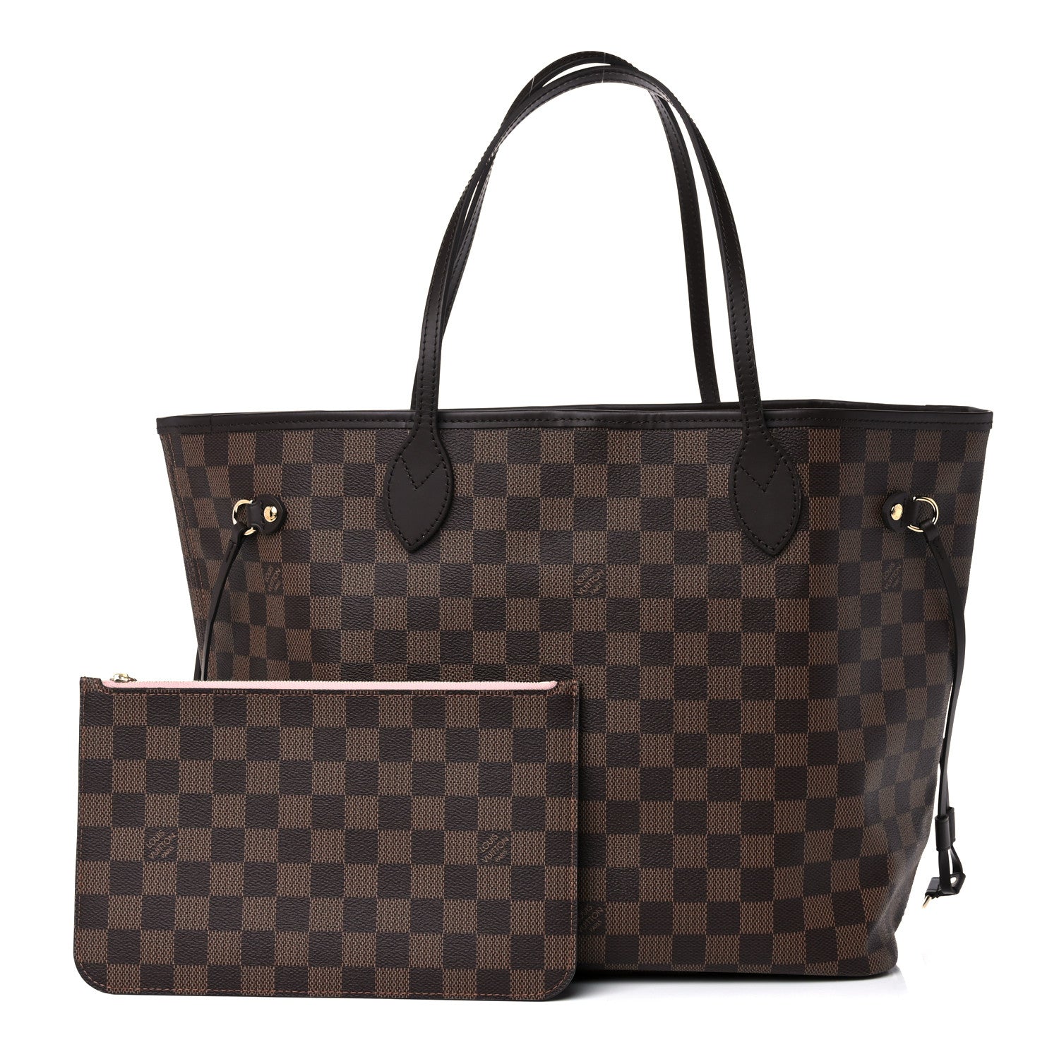Louis Vuitton Damier Ebene Neo Neverfull MM Rose Ballerine 1 of 9
